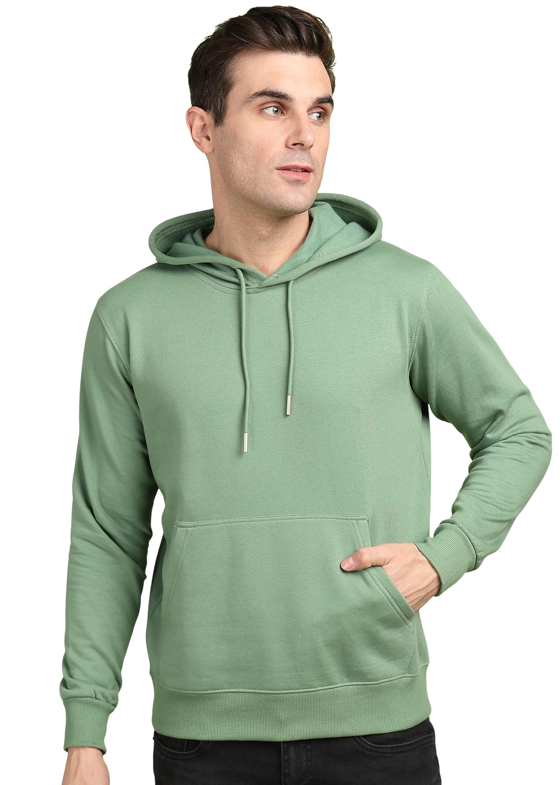 Men’s Solid Hooded Sweatshirt | Drawstring Hood, Kangaroo Pocket, Ribbed Hem | Regular Fit | Sizes S–5XL | Multiple Colors