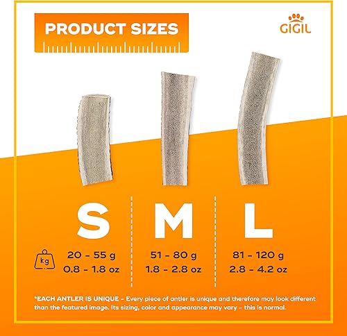 Miniatura 4 de GIGIL Treat You Pet Like a King  Cuernos partidos de ciervo 100% naturales para perros pequeños  Cuernos de alce premium  Juguete masticable de