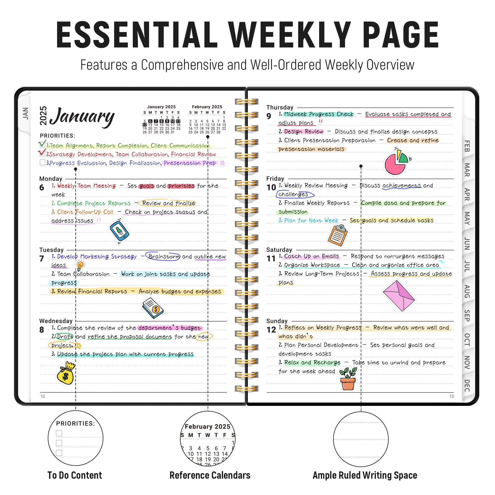 Snapklik.com : 2025 Planner - Weekly And Monthly Planner, January 2025 ...