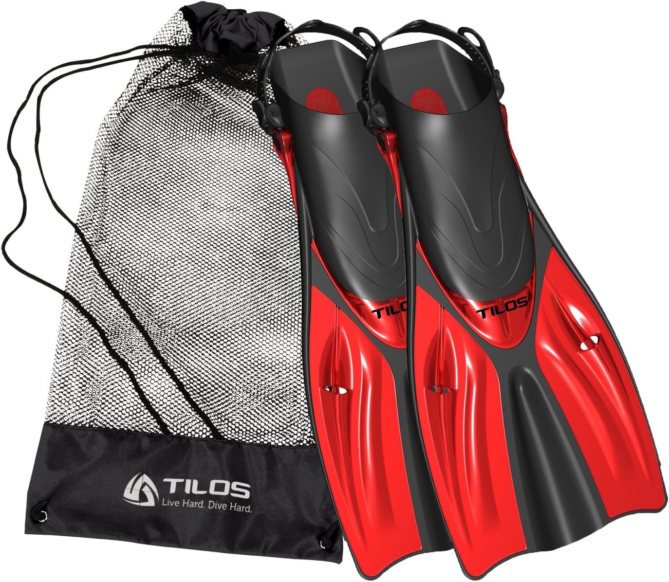 Tilos Getaway – Aletas grandes de esnórquel de tacón abierto, aptas para viajes, aletas ajustables para pies anchos