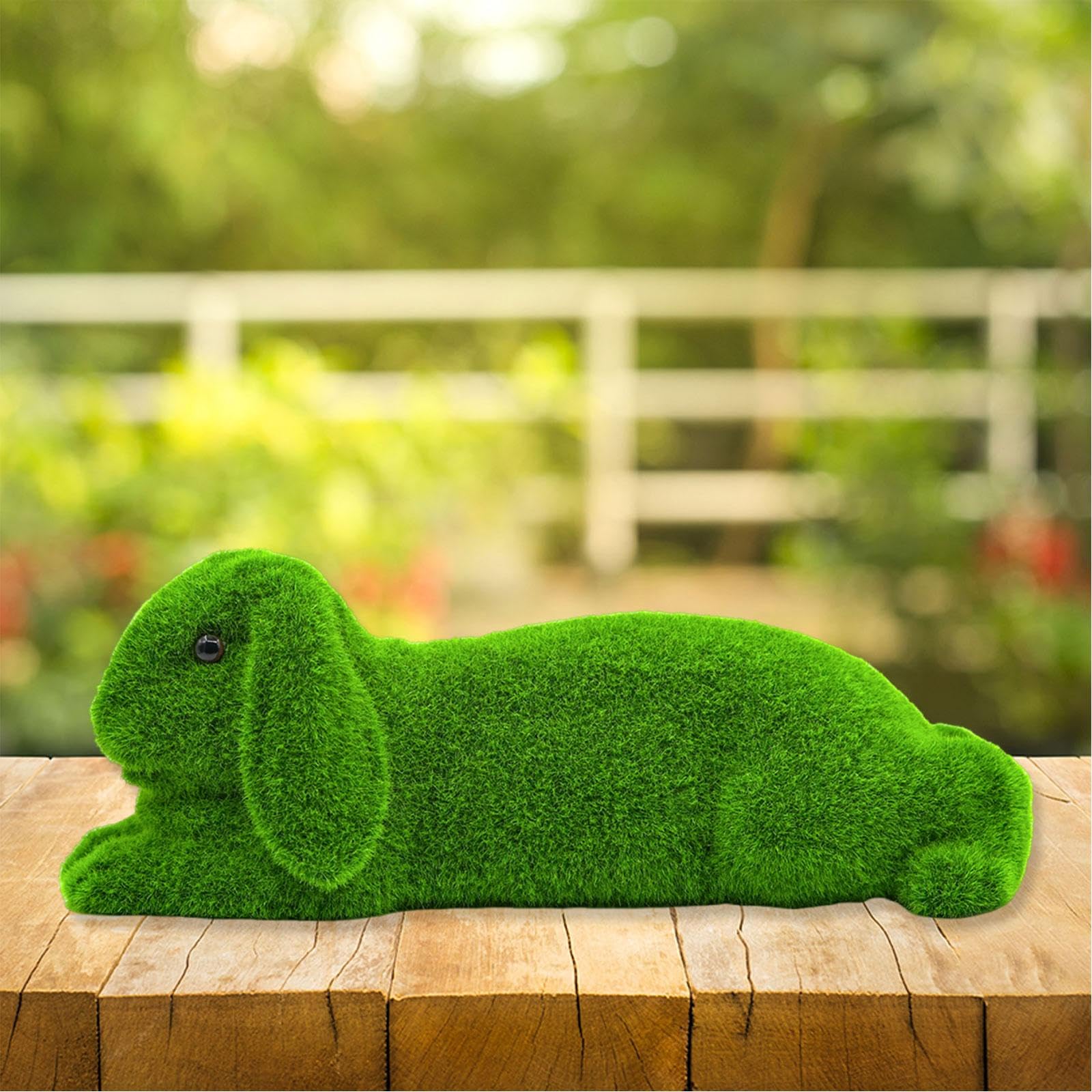 Sharplace Statue de lapin, accessoire de jardin, figurine de lapin à monter soi-même, ornement décoratif polyvalent en résine floquée verte pour terrasse.