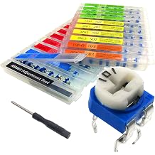 EEEEE 19 Values 152 pcs 100 Ohm- 2M Ohm Variable Resistor 6mm Potentiometer kit Assortment Kit Packaged with Individual Tube