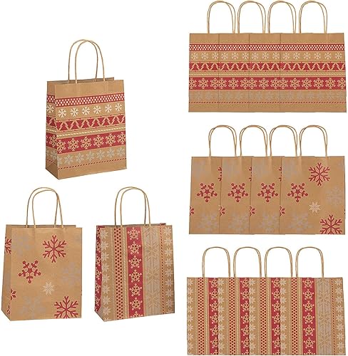 Bolsas para manualidades, diseño con estampado nórdico, color rojo y blanco