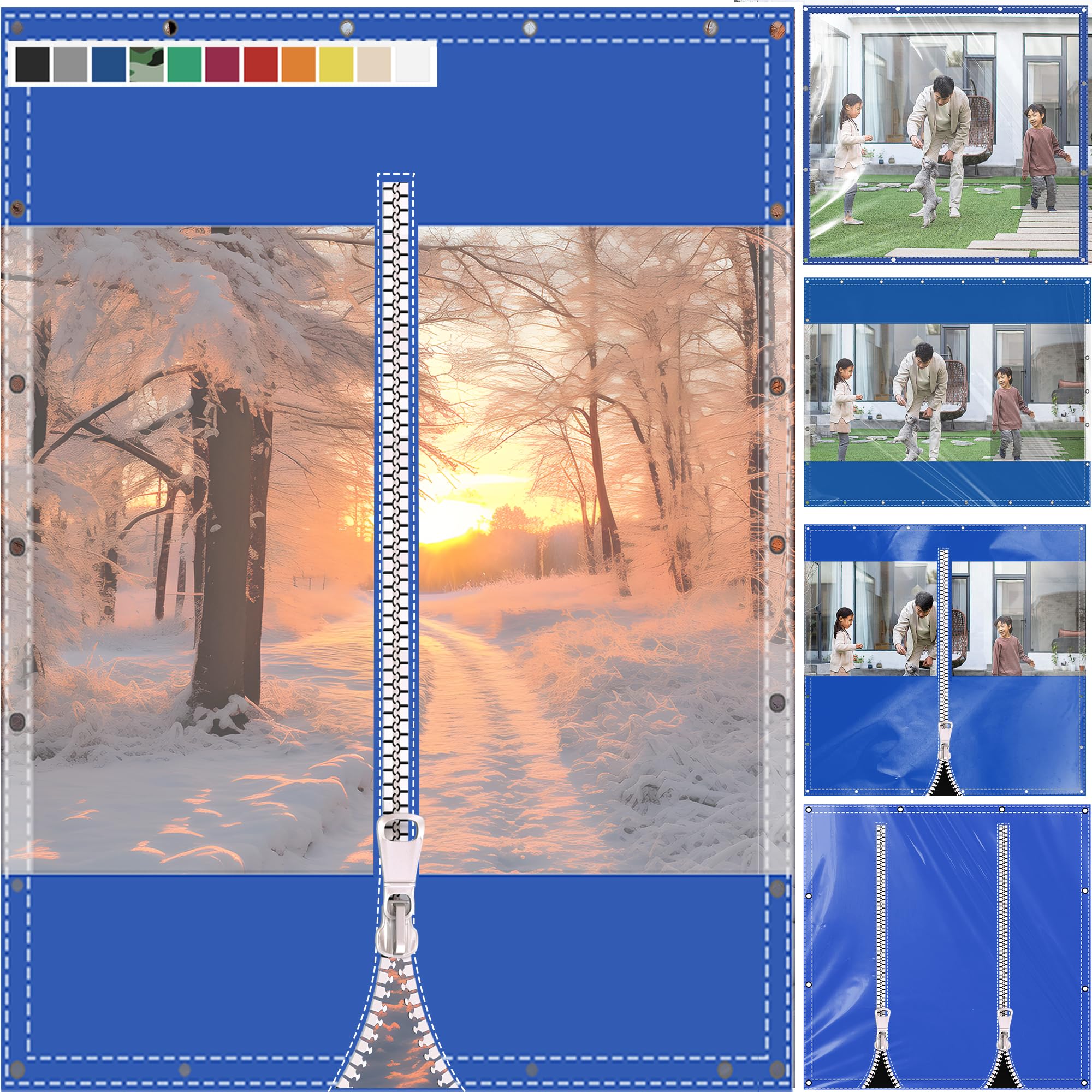 SDLLG Tarpaulin Transparent 0.5mm PVC Garden with Eyelets โ image 1