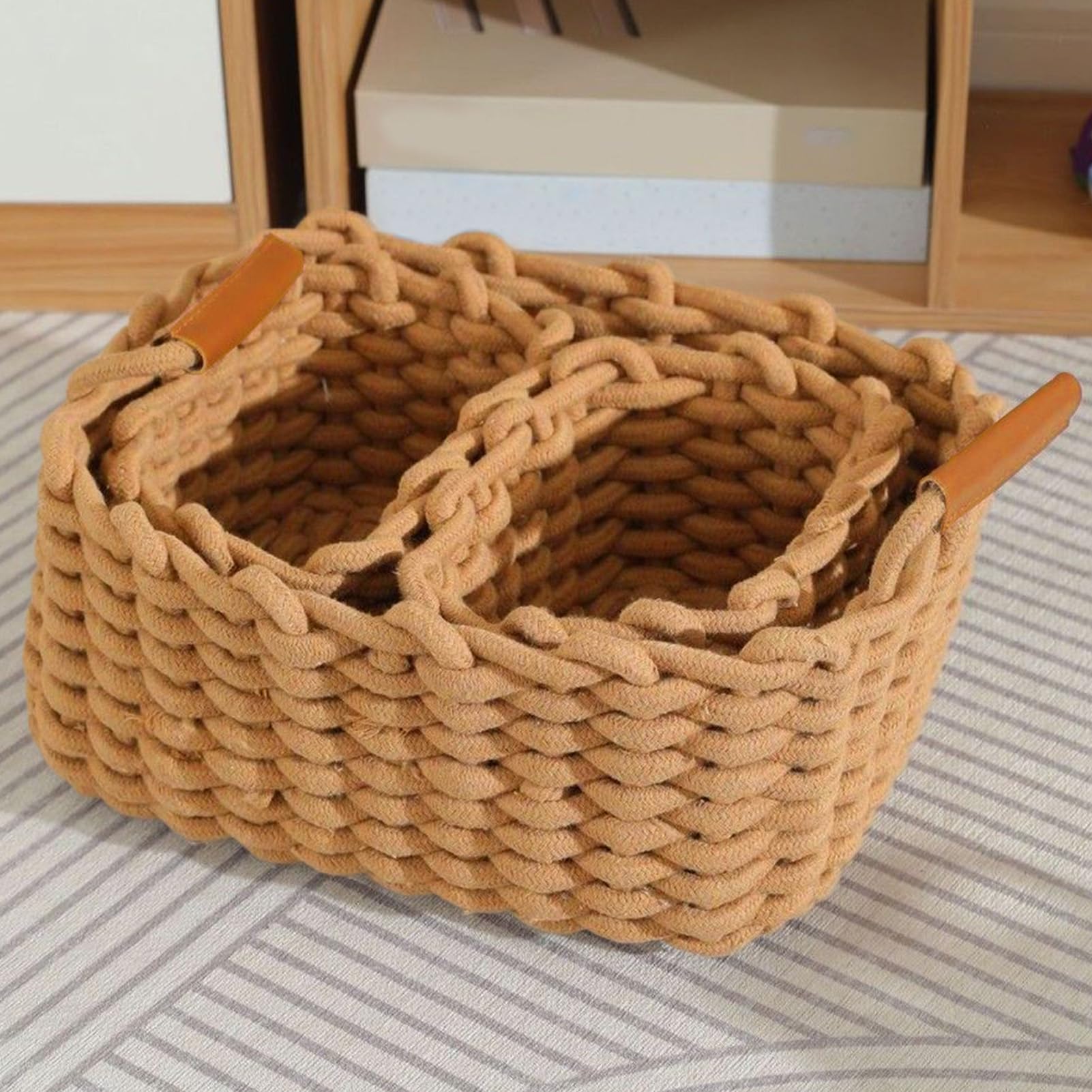 Cesta de Almacenamiento Tejida Cestas de Almacenamiento de Tela