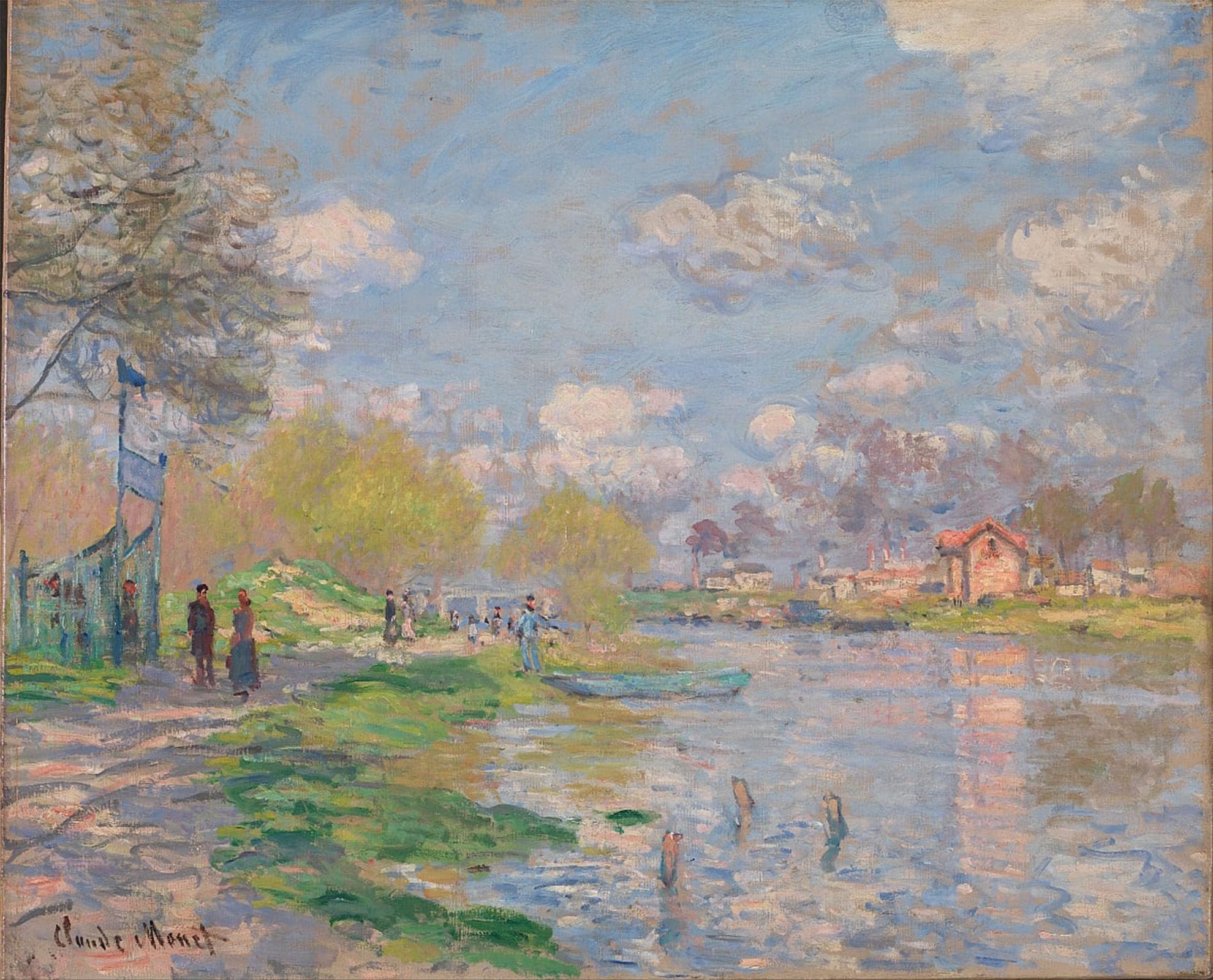 POSTERIIk Famous Print Pop Art Wall Art Graffiti Spring by the Seine by Claude Monet Art Prints for Home Decor 60x90cm
