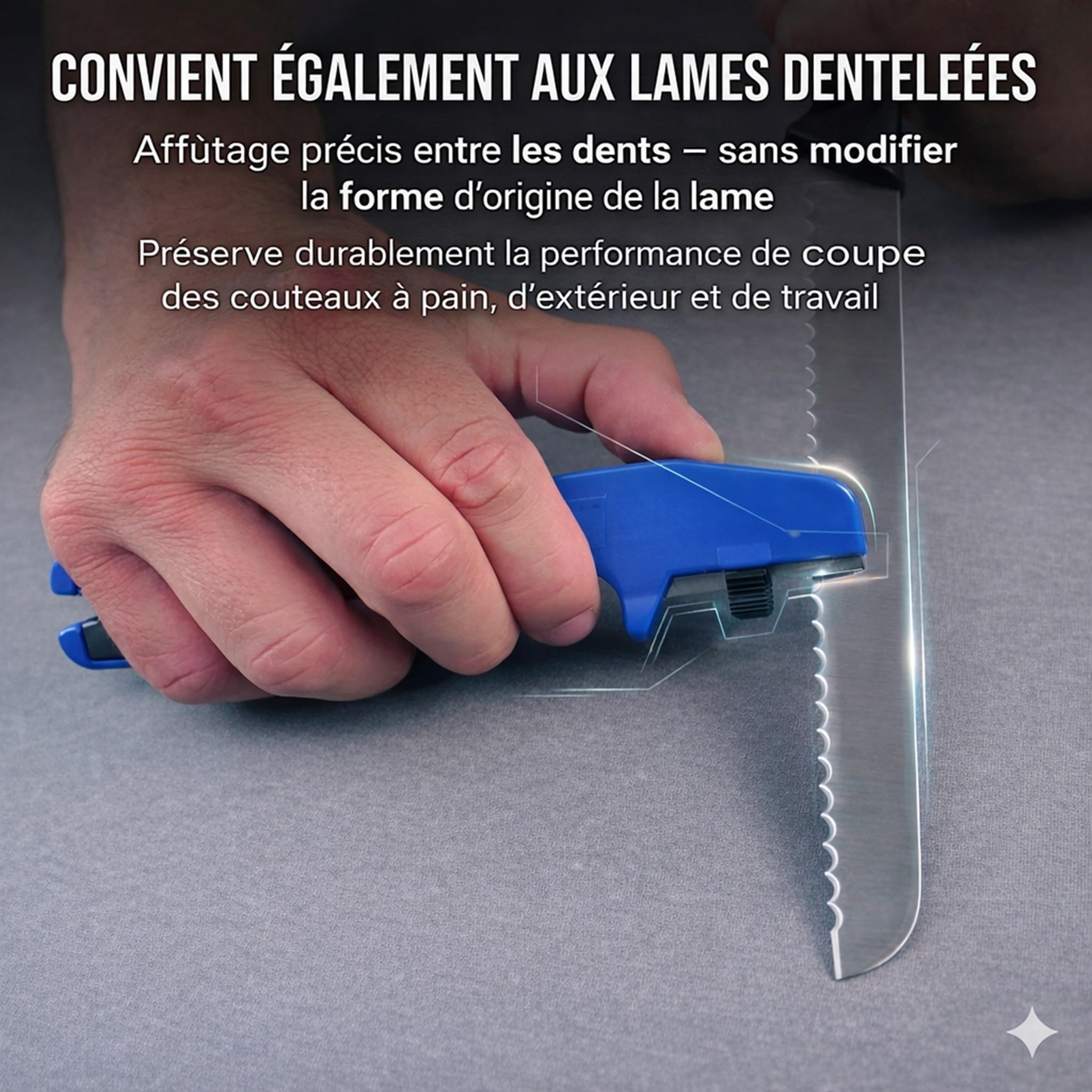 Affûteur de couteaux, aiguiseur de ciseaux, manuel, portable, set de 4 pièces