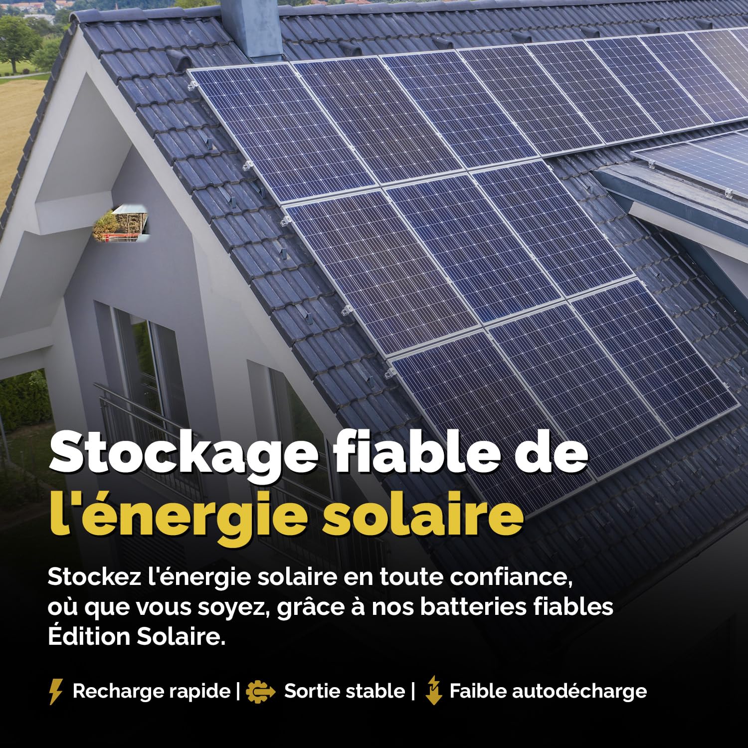 Electronicx Batterie AGM Solaire 12V 110Ah – 110 ah Batterie à Décharge Profonde – Entièrement scellée & sans entretien– Idéale pour Camping-car, Bateau, Yacht, Système Solaire & Autonomie Énergétique