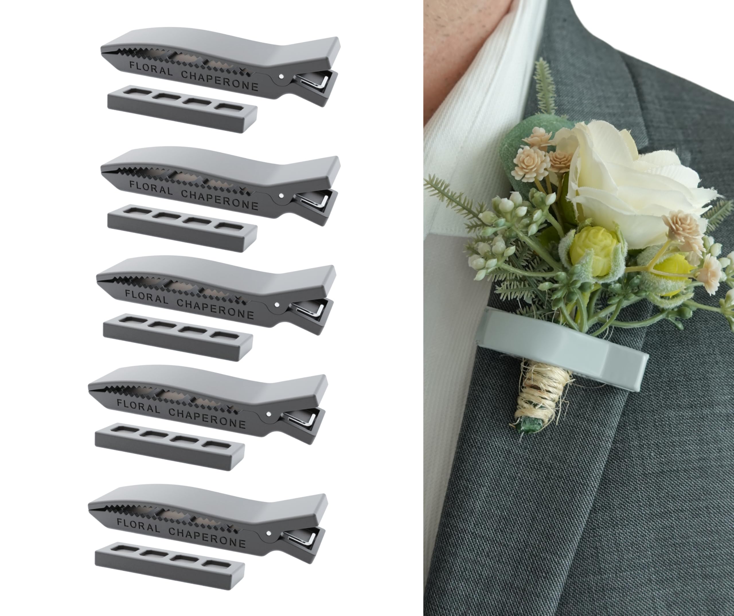 Attache magnétique florale pour boutonnière de bal et réception élégante