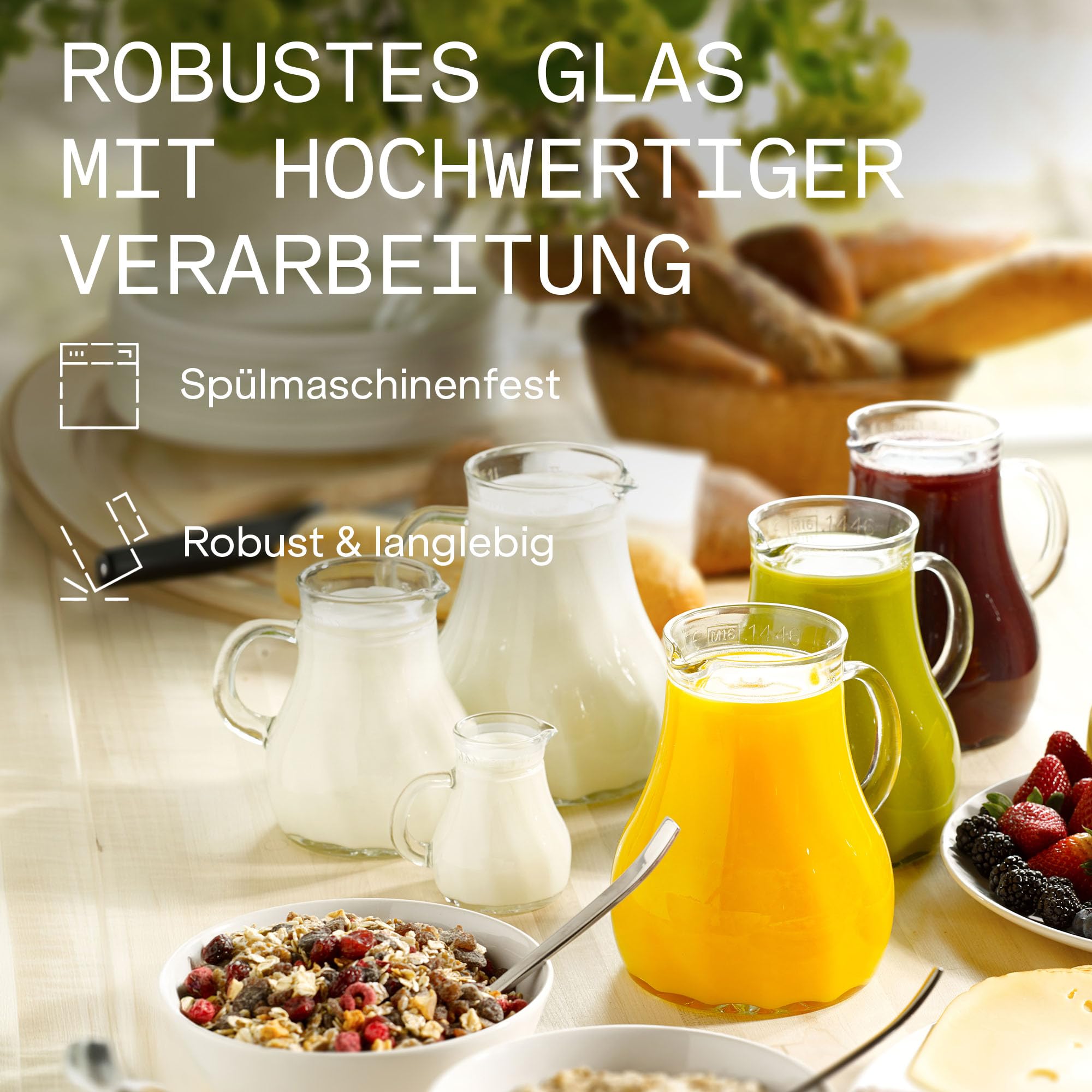 Oberglas Salzburg Wasserkrug Krug Wasserkaraffe 125 ml, 6er-Set | Kleine Salzburg Glaskrüge, Wasserkaraffen, Limonadenkaraffen & Saftkrüge für Wasser, Saft, Limonade & vielseitiges Servieren