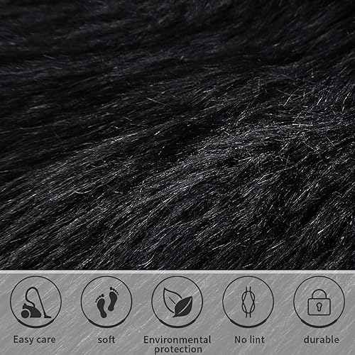 Miniatura 6 de Softlife Alfombra esponjosa de piel sintética de oveja para área de niños, habitación de los niños, dormitorio, mesita de noche, sala de estar,