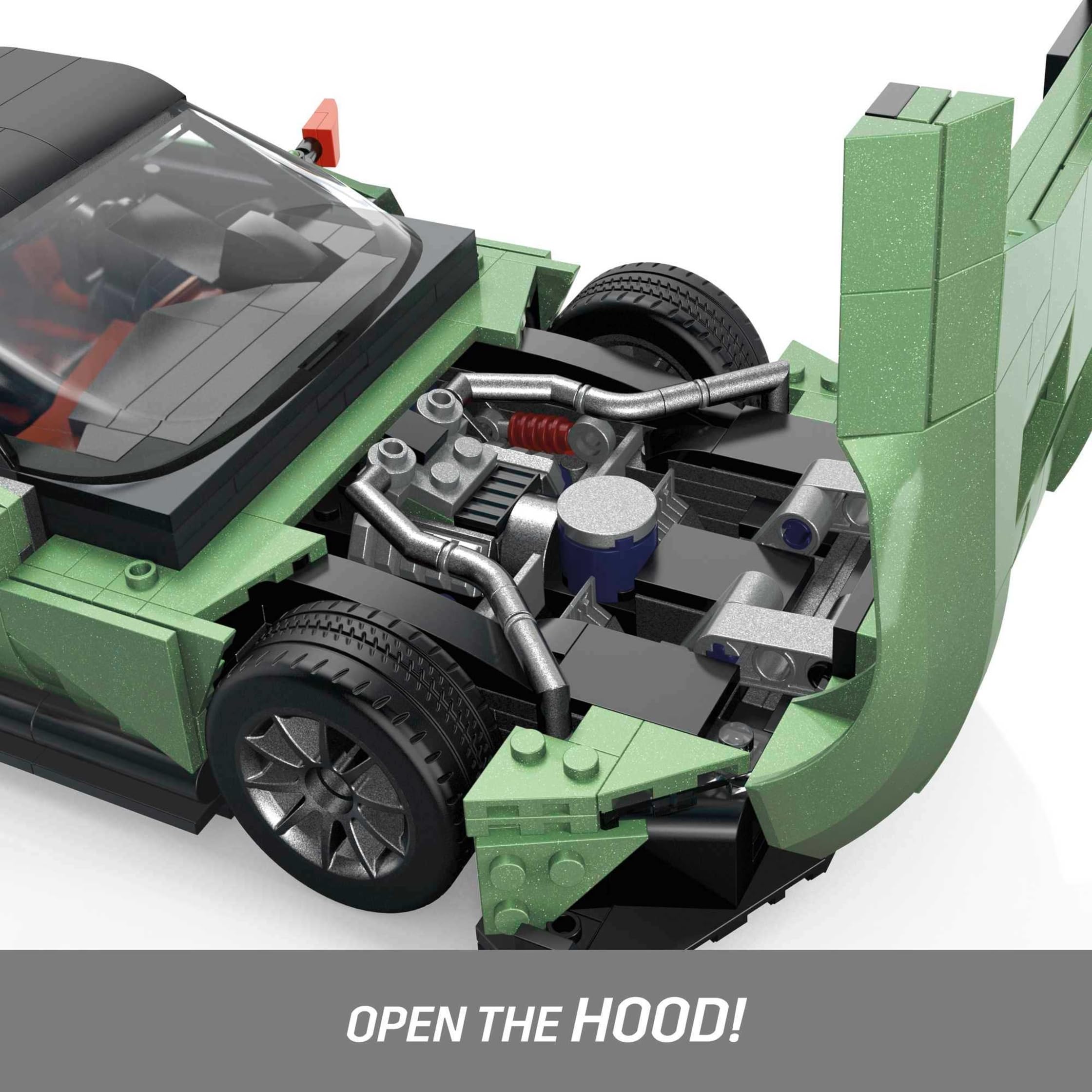 MEGA Hot Wheels Aston Martin Vulcan Kolekcjonerski zestaw klocków (986 elementów) i metalowy pojazd, pomysły na prezent dla dorosłych kolekcjonerów, HMY97
