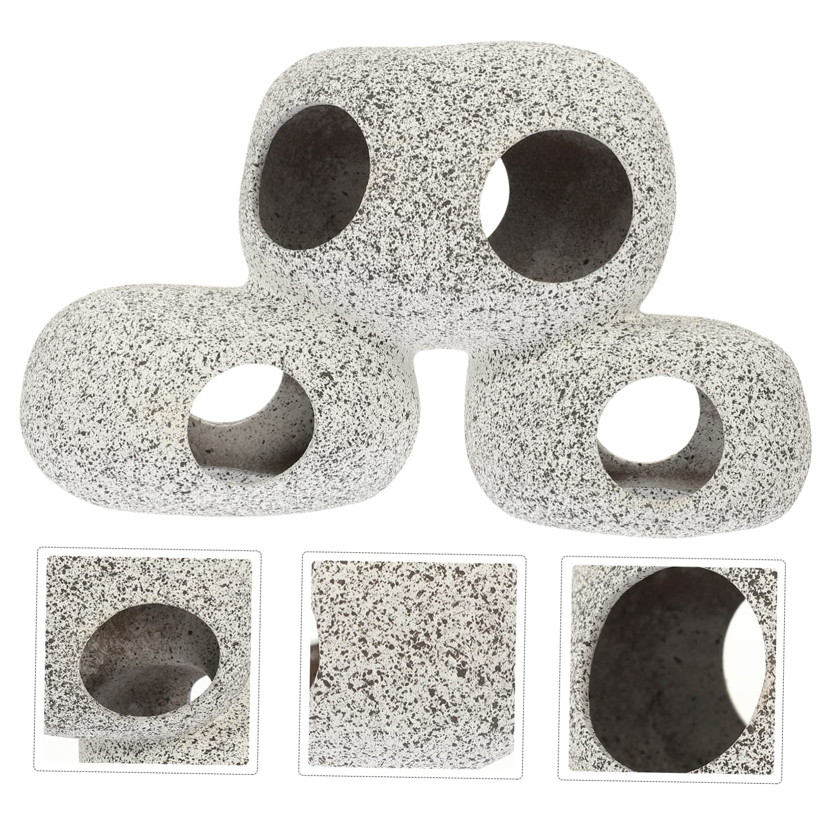 Yardwe Cueva para Peces De Cerámica De Artesanía Fina De 4 Piezas para Decoración De Acuario Segura Y Resistente