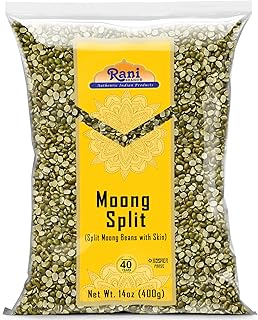 Rani Moong Split (Split Mung Beans with Skin) Lentils Indian 14oz (400g) ~ All Natural | Gluten Friendly | Non-GMO | Kosher | Vegan | Indian Origin
