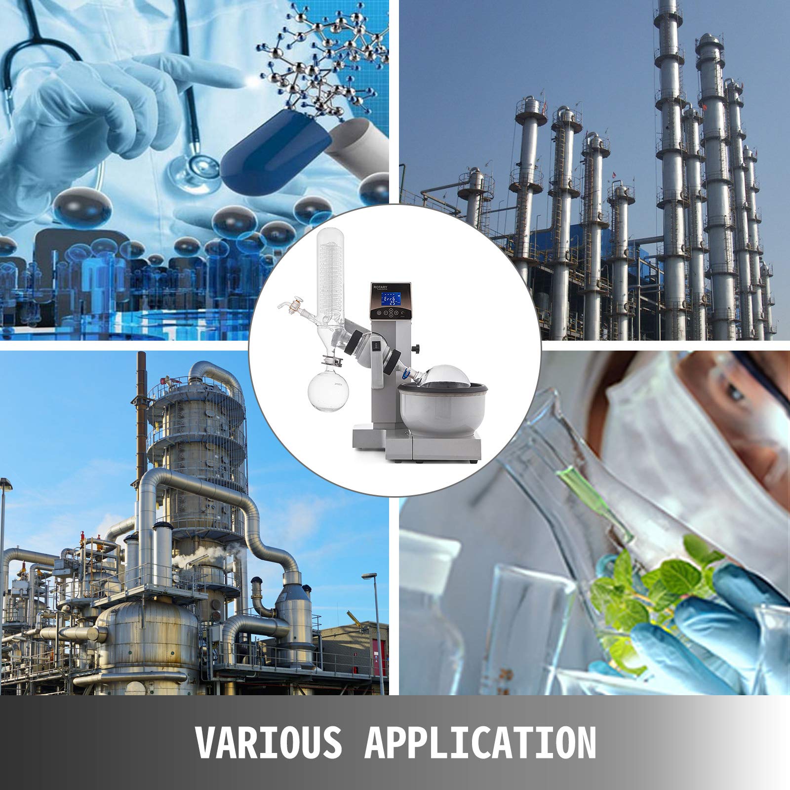 VEVOR 2L Rotary Evaporator RE2000ELab Rotary Evaporator 20200rpm