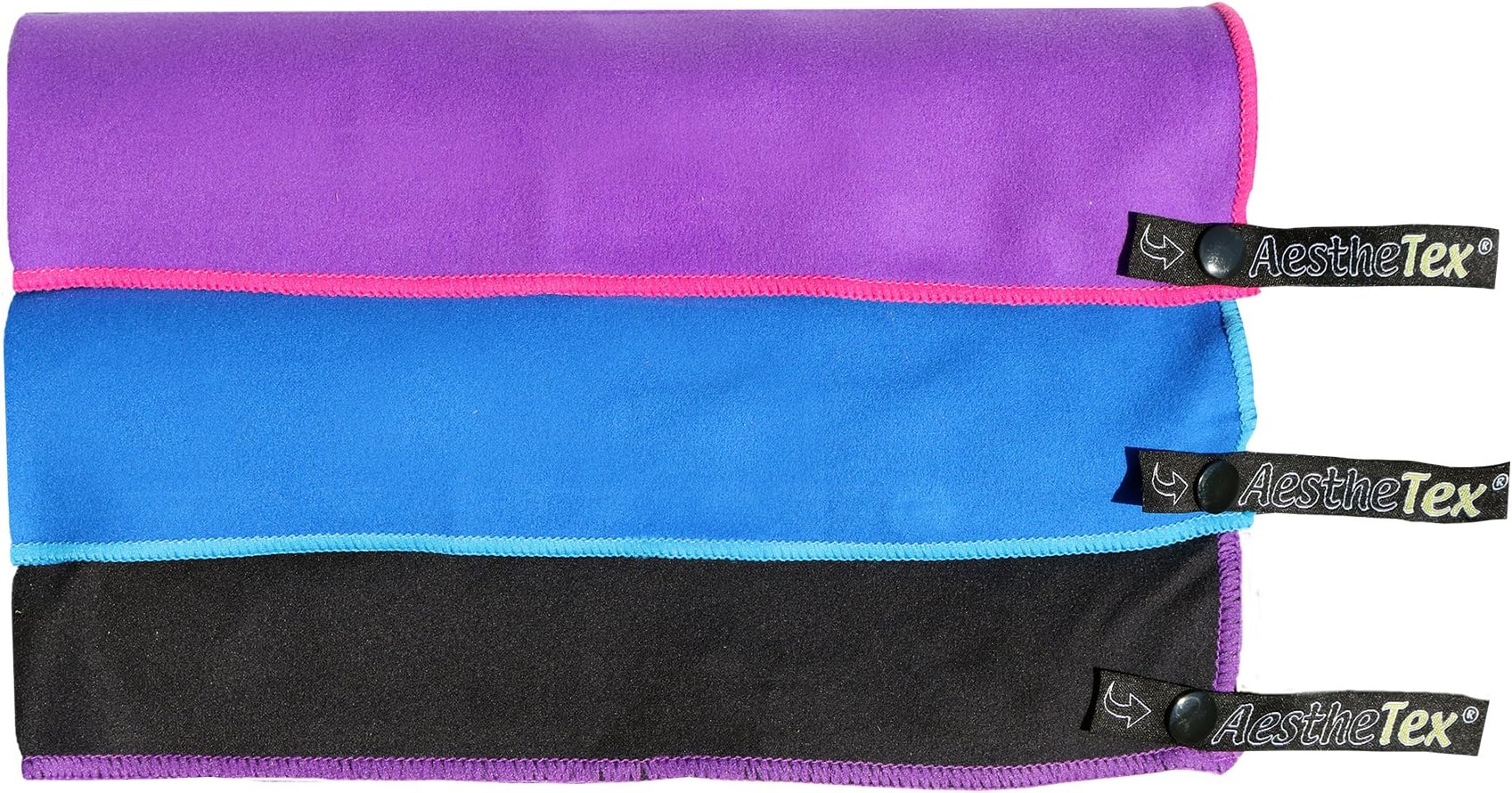 AesthetexMicrofibre Towel with carry bag - a quick dry towel. Great for travel, sports, gym, camping, swim, yoga, pilates, bikram, beach, bath or at home - the perfect travel towel (Blue, Medium (130 x 70cm))