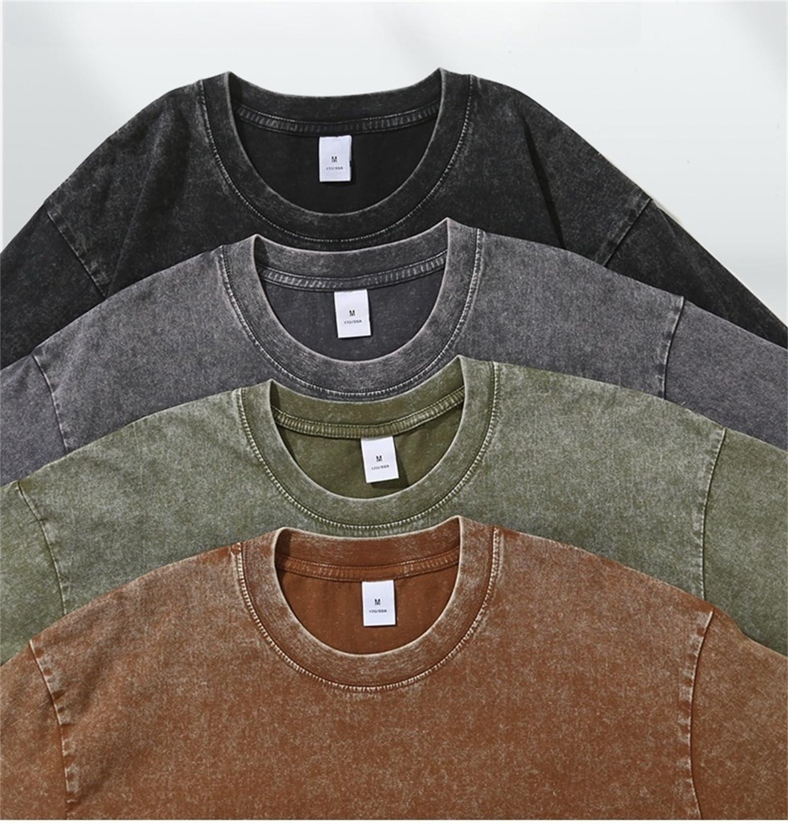 Lot de 3 t-shirts baggy décontractés style vintage délavé pour femmes, T-shirt vintage délavé de style surdimensionné pour femme, vêtement de rue baggy décontracté, 3 pièces, XXL
