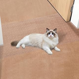 Carpet Protector for Pets, Cat Carpet Protector for Doorway, Easy to Cut PVC Anti Scratch Stopper, Non-Slip Cat Scratch Mat Under Door(3.6FT, Clear)