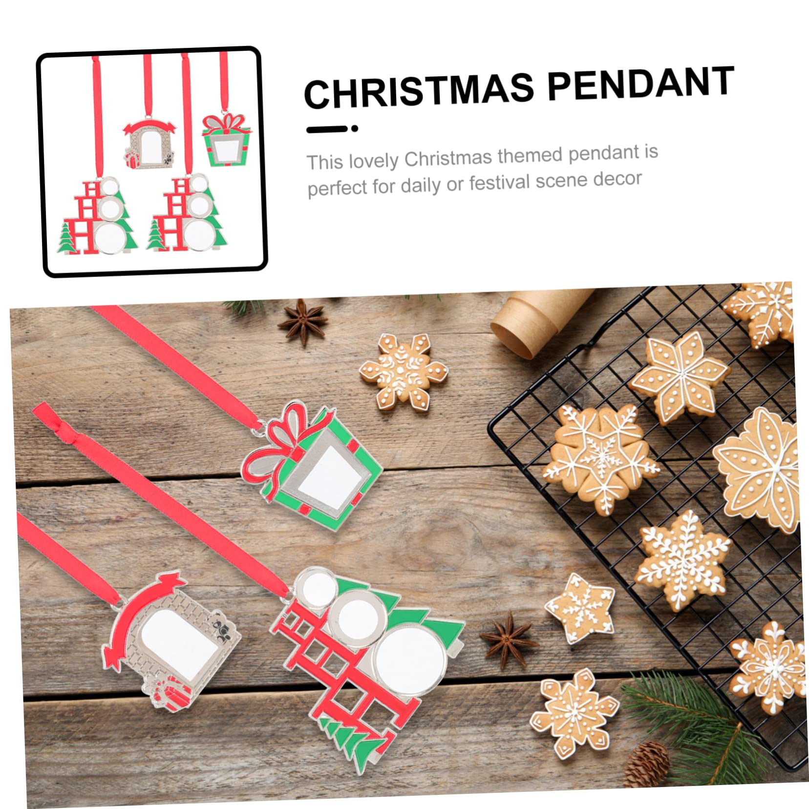Zerodeko 4 Sätze Christbaumschmuck Weihnachtsdeko Personalisiert Geschenkanhänger Weihnachten Sublimationsverzierungsrohlinge Sublimationsanhänger Legierung 4 Stücke * 4