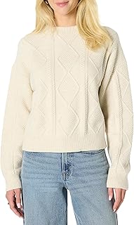 (Demi's Pick) Women's Relaxed-Fit Cable Crewneck Sweater