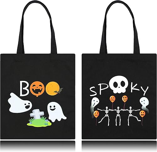 2 bolsas de lona para Halloween, regalos para niños, bolsa de lona de calabaza de Halloween para mujeres y hombres