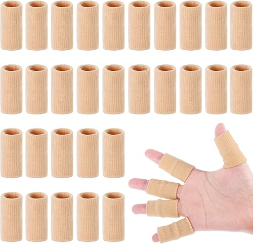 Miniatura 8 de 30 fundas para dedos con 1 bolsa de almacenamiento, protector de soporte de férula para el pulgar, cinta elástica transpirable para aliviar el