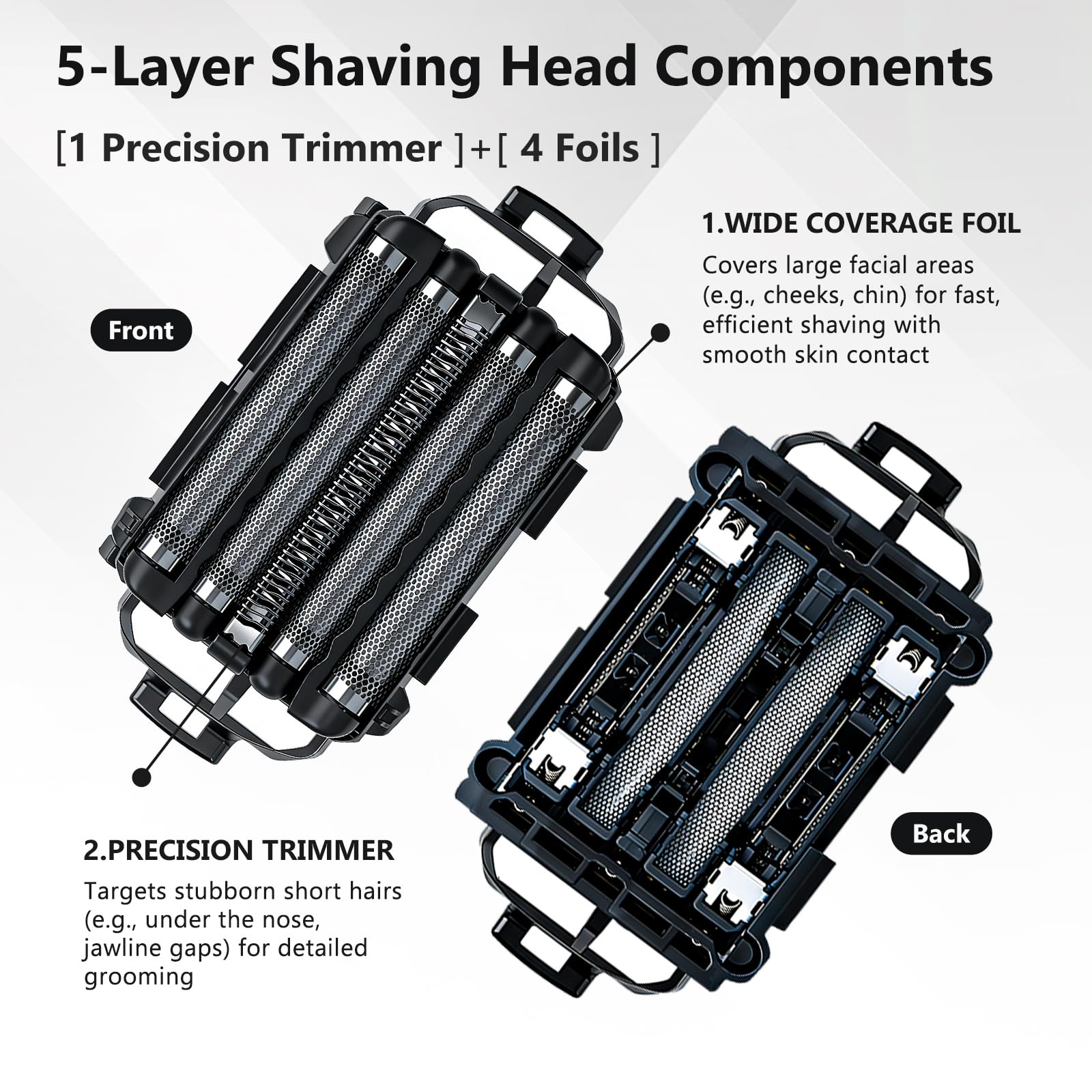 Lame di ricambio per rasoio WES9032P compatibili con rasoi Panasonic arc 5 a 5 lame ES-LV97-K, ES-LV67-K, ES-LV95-S, ES-LV65-S,ES-LV90、ES-LV50、ES-LV72、ES-LV52、ES-SV61、ES-LV9494 ,ecc