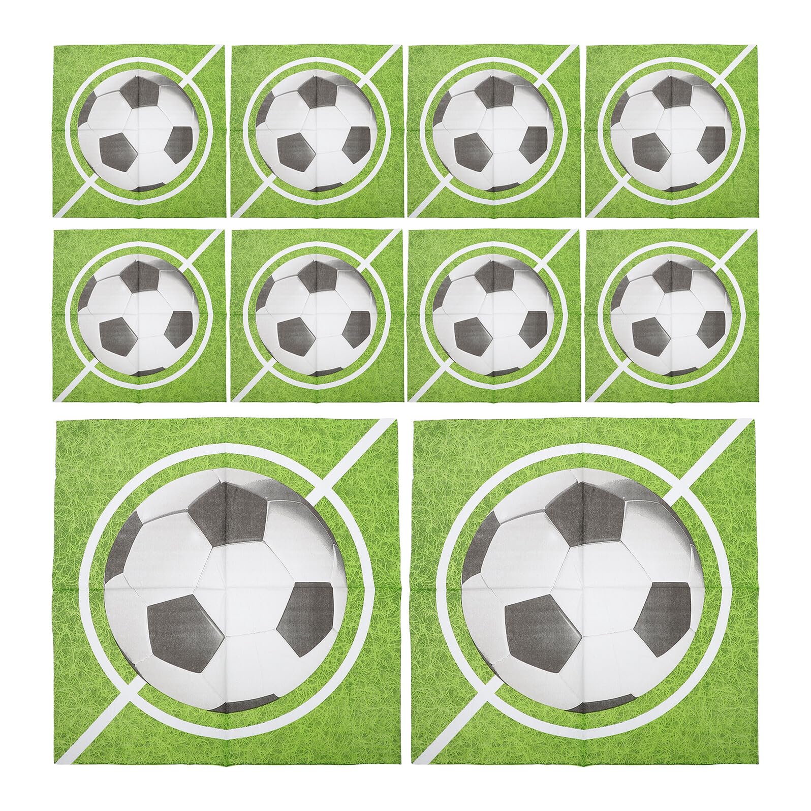 Servilletas de papel de fútbol verdes de 13 pulgadas, toallas desechables para mesas