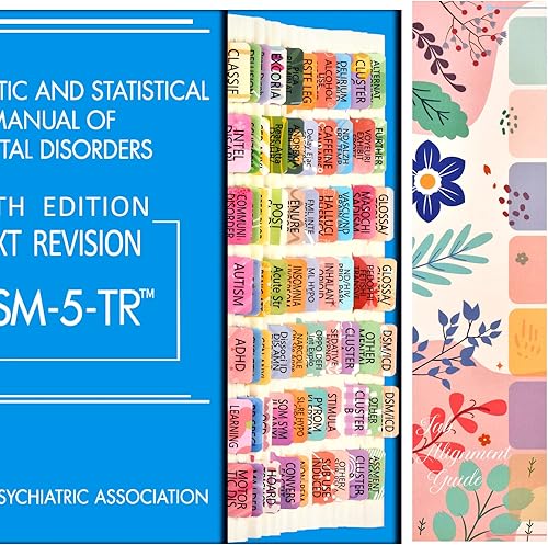 Vista 10 de Fichas de índice para DSM-5-TR, DSM-5, funciona para la última versión DSM-V-TR 2022, 18 pestañas en blanco incluidas, codificadas por