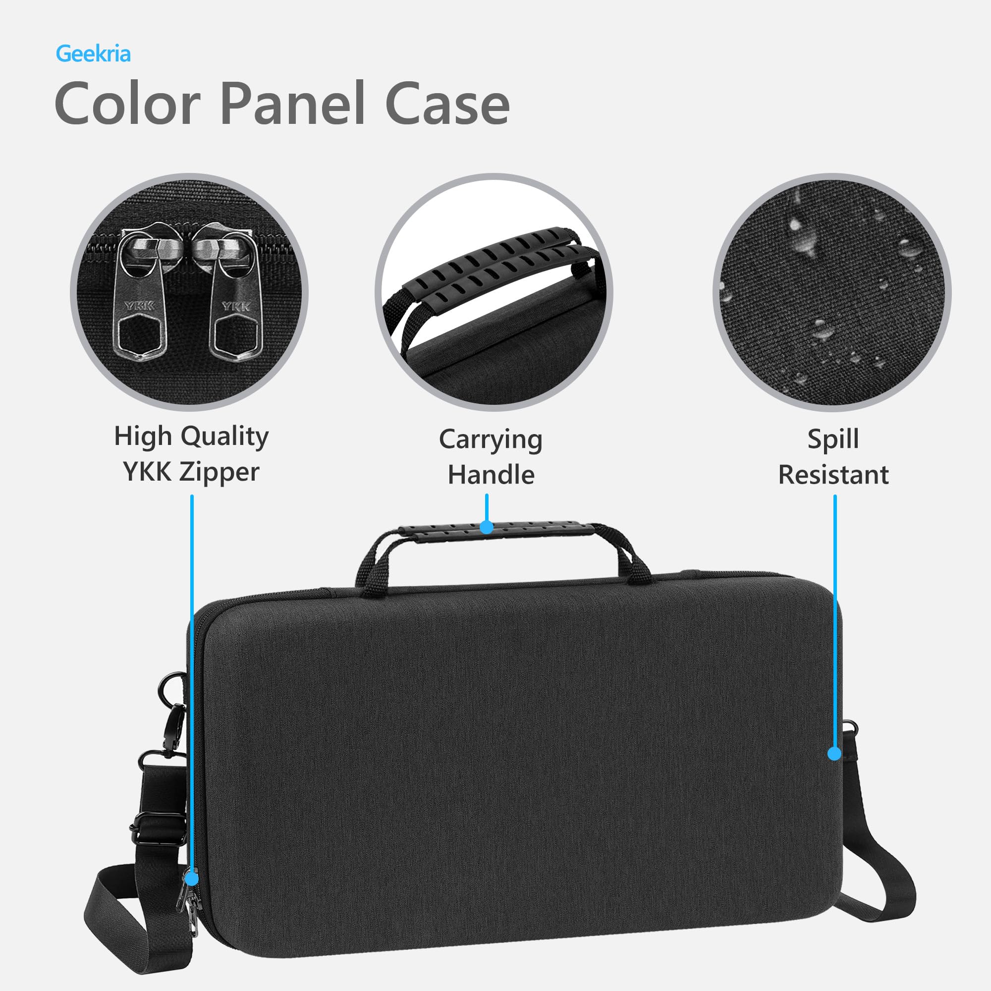 Geekria twarda walizka podróżna, torba ochronna EVA, kompatybilna z Blackmagic Design Davinci Resolve Micro Color Panel (ciemnoszary)