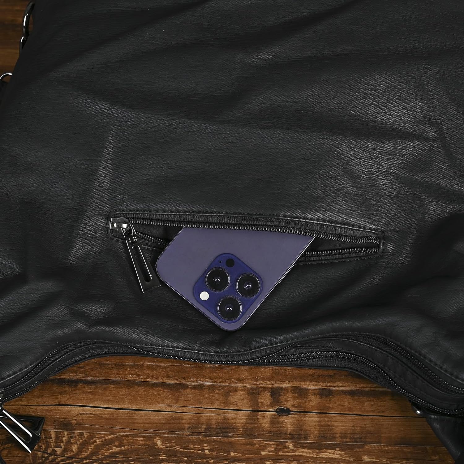 Convertible Hobo Handbag for Women, Genuine Leather Shoulder Bag with Rivets and Multiple Pockets for Work and Travel