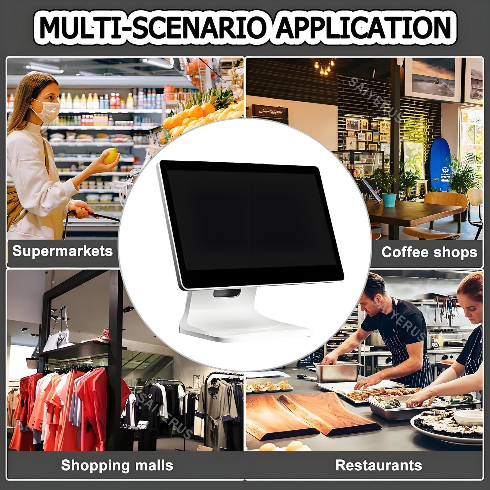 Systemy POS z ekranem dotykowym 15,6 cala dla małych firm, wielofunkcyjny inteligentny system kasowy z ekranem dotykowym, dla restauracji i handlu detalicznego