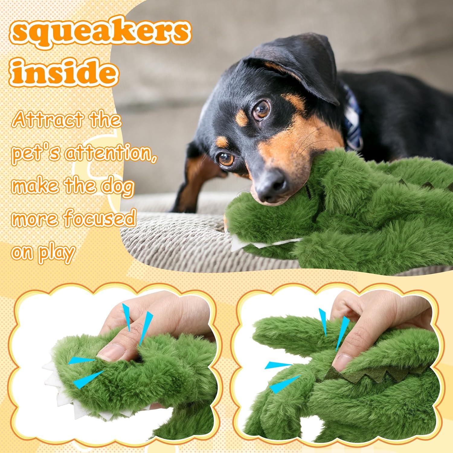 Sratte 10 Pcs Soft Dog Squeaky Toys No Stuffing Crinkle Dog Toy for Aggressive Chewers Durable Plush Teething Puppy Squeak Animals Chew for Small Medium Large Pets, 10 Styles (Cute Style)