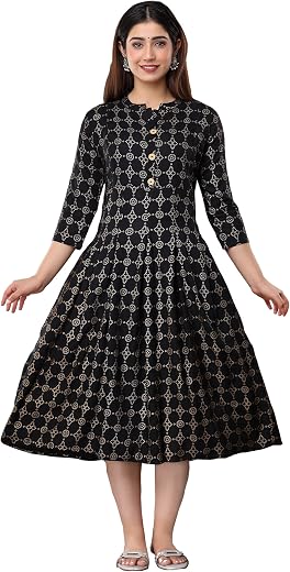 Vinny's Creation Women's Cotton Maternity Kurti | Floral Printed Feeding Kurta with Hidden Zipper | Stylish Pregnancy Gown...