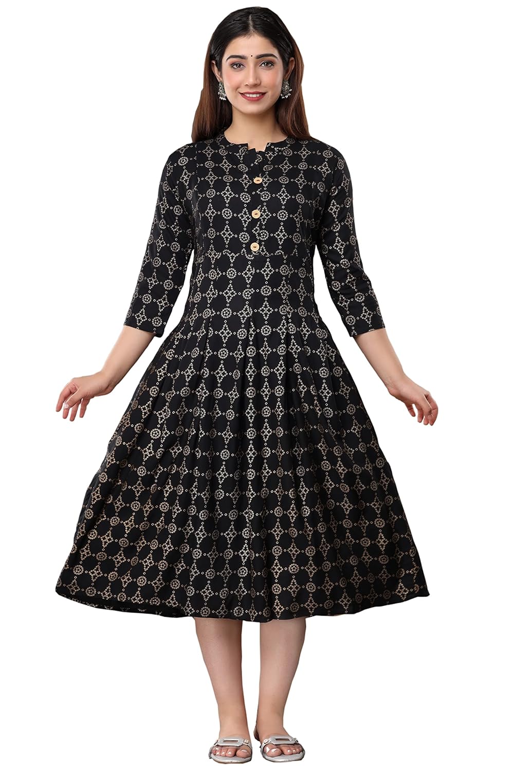 Vinny's Creation Women's Cotton Maternity Kurti | Floral Printed Feeding Kurta with Hidden Zipper | Stylish Pregnancy Gown...