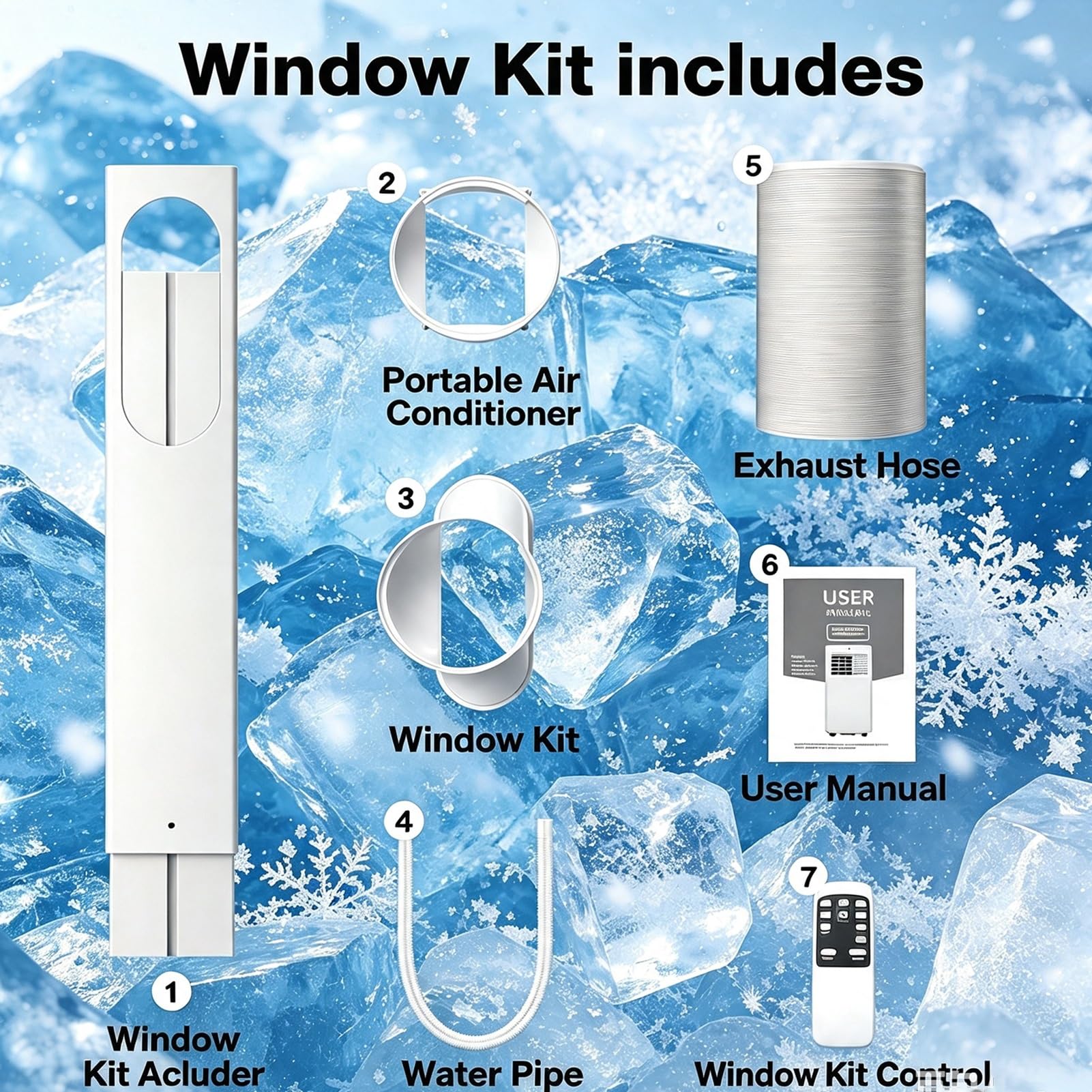 Condizionatore Portatile 3 In 1, Unità Climatizzatore Potente 10000 BTU, Condizionatore A Pavimento Alte Prestazioni, Raffredda Fino A 350 Piedi², Per Soggiorno