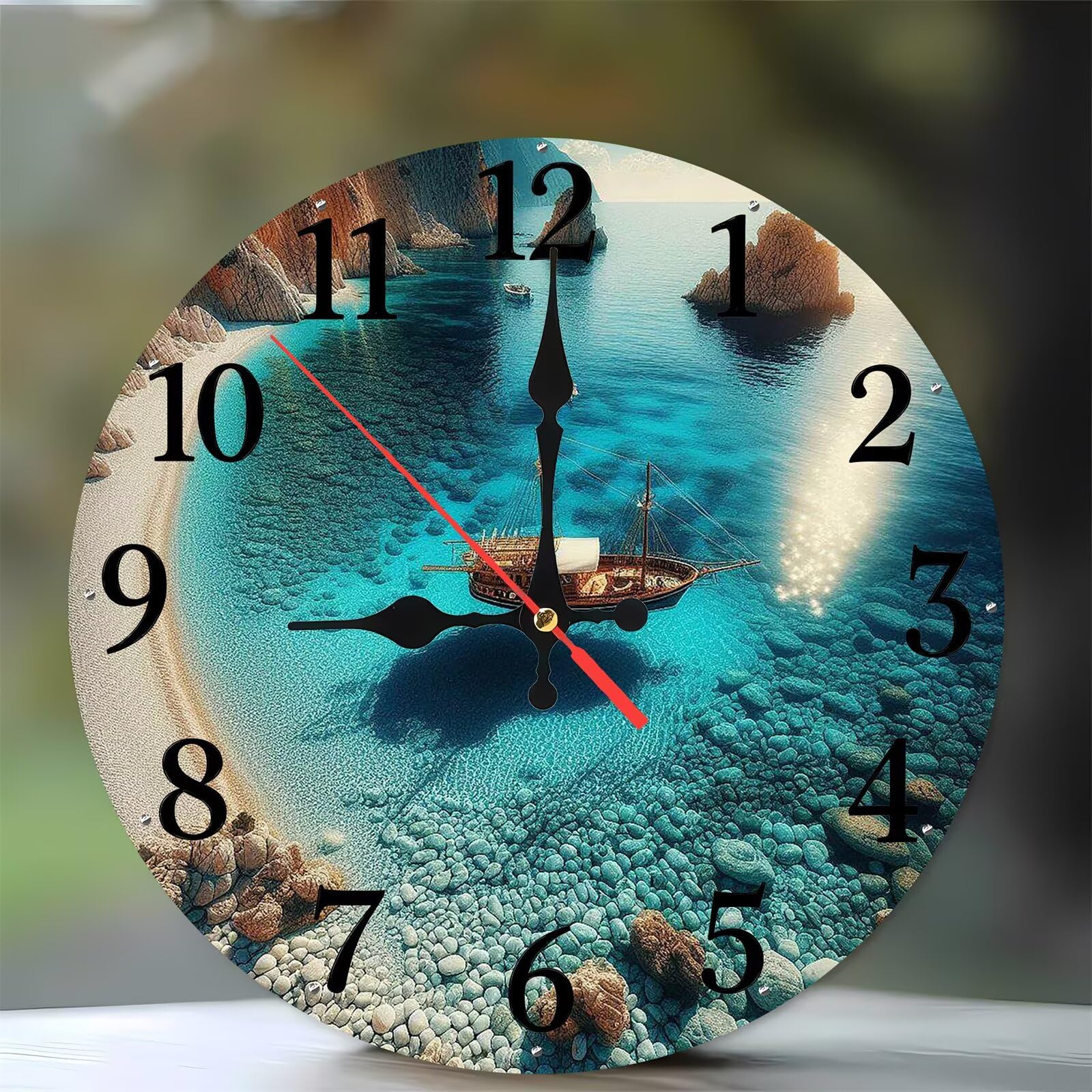 Horloge murale sans tic-tac 35 cm en bois finie l'insomnie dans la chambre