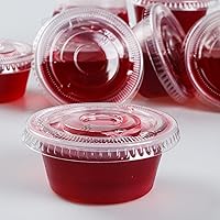 Vista 3 de Golden Apple, 3.25oz 100sets de plástico transparente Jello Shot Souffle Tazas con tapas, taza de muestreo