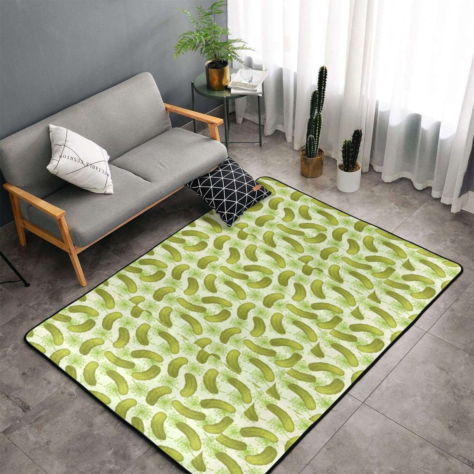Essiggurken, Großer Teppich, rutschfeste Fußmatte für Wohnzimmer und Schlafzimmer, 150 x 100 cm