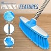 Soft Broom Indoor Sweeping Broom Brush with Stainless Steel Handle - The Perfect Indoor Sweeping Kitchen Floor Brush Broom for Your House - The Long Handled Sweeper (Blue)