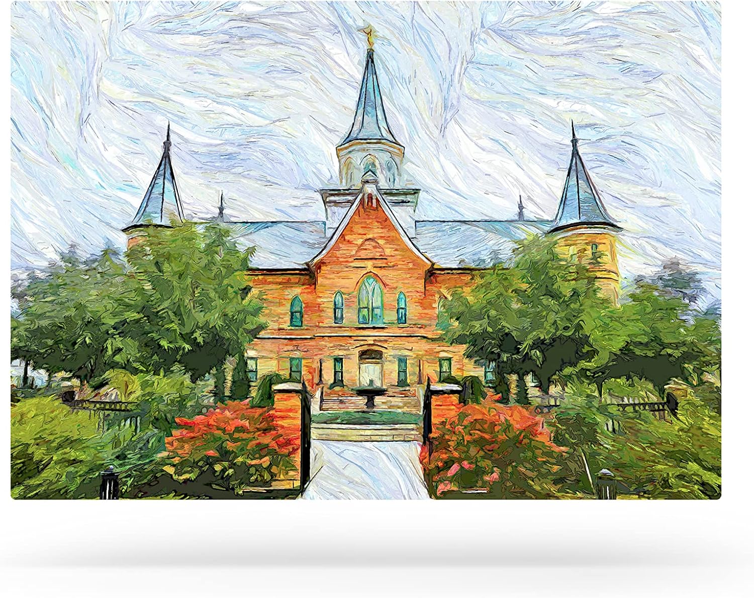 Provo City Center Temple Abstract Painting Beautifully