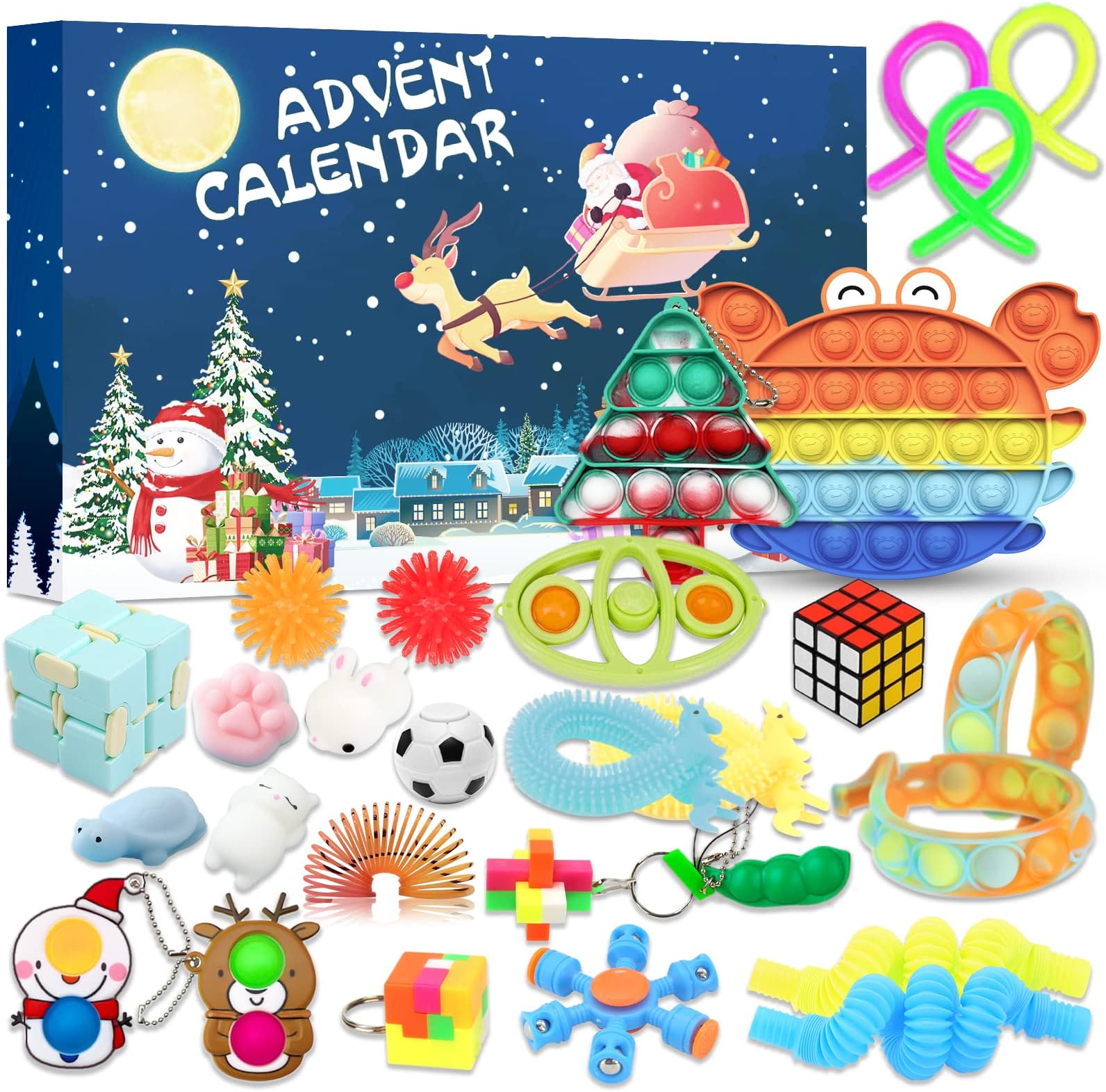 Advent Calendar 2022, 24 Days of Surprises Fidget Toys Box, Christmas Holiday Countdown Advent Calendars, Sensory Toy Gifts for Teens, Girls