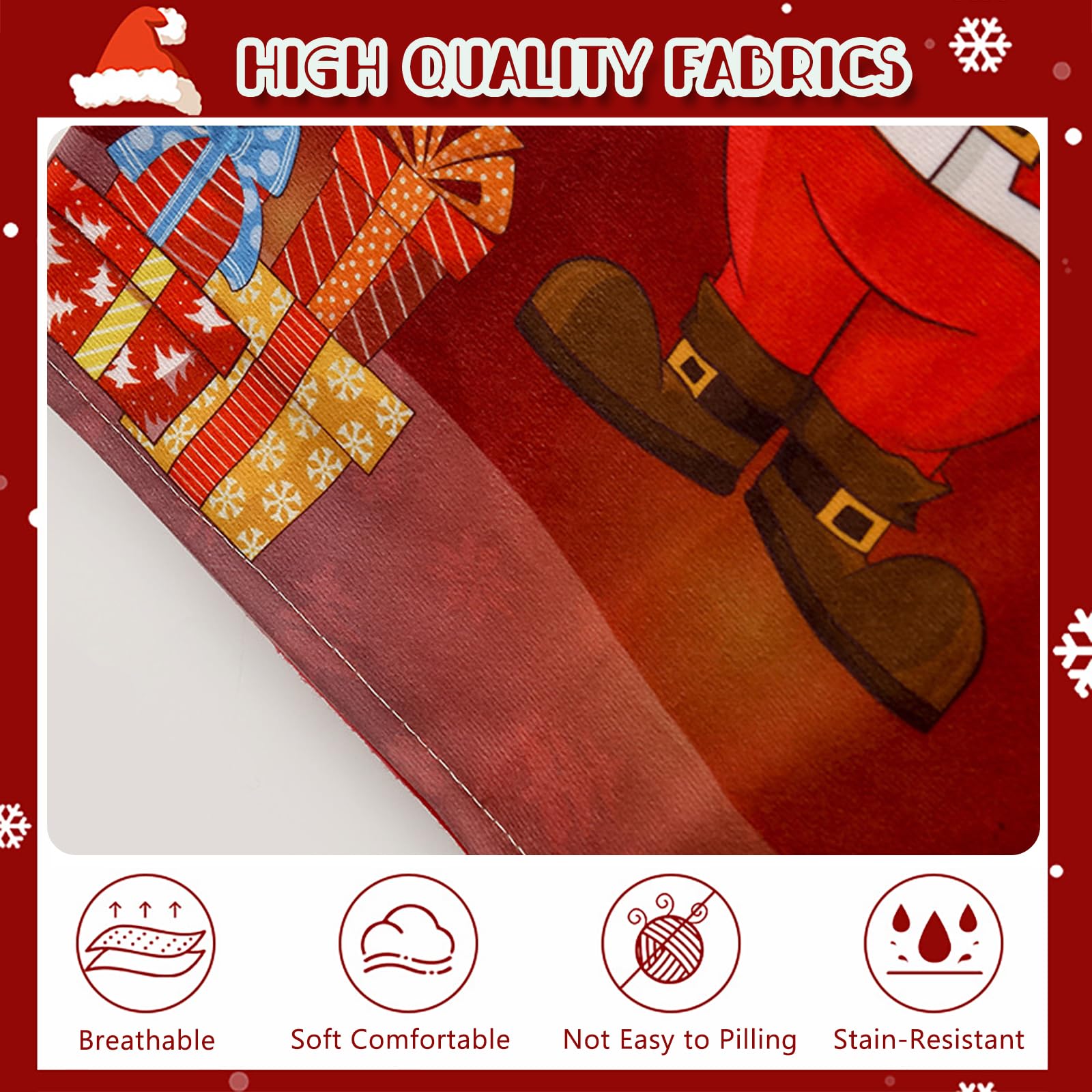 Juego de 4 fundas decorativas navideñas para sillas de comedor, para uso en interiores, perfectas para decoración de comedor