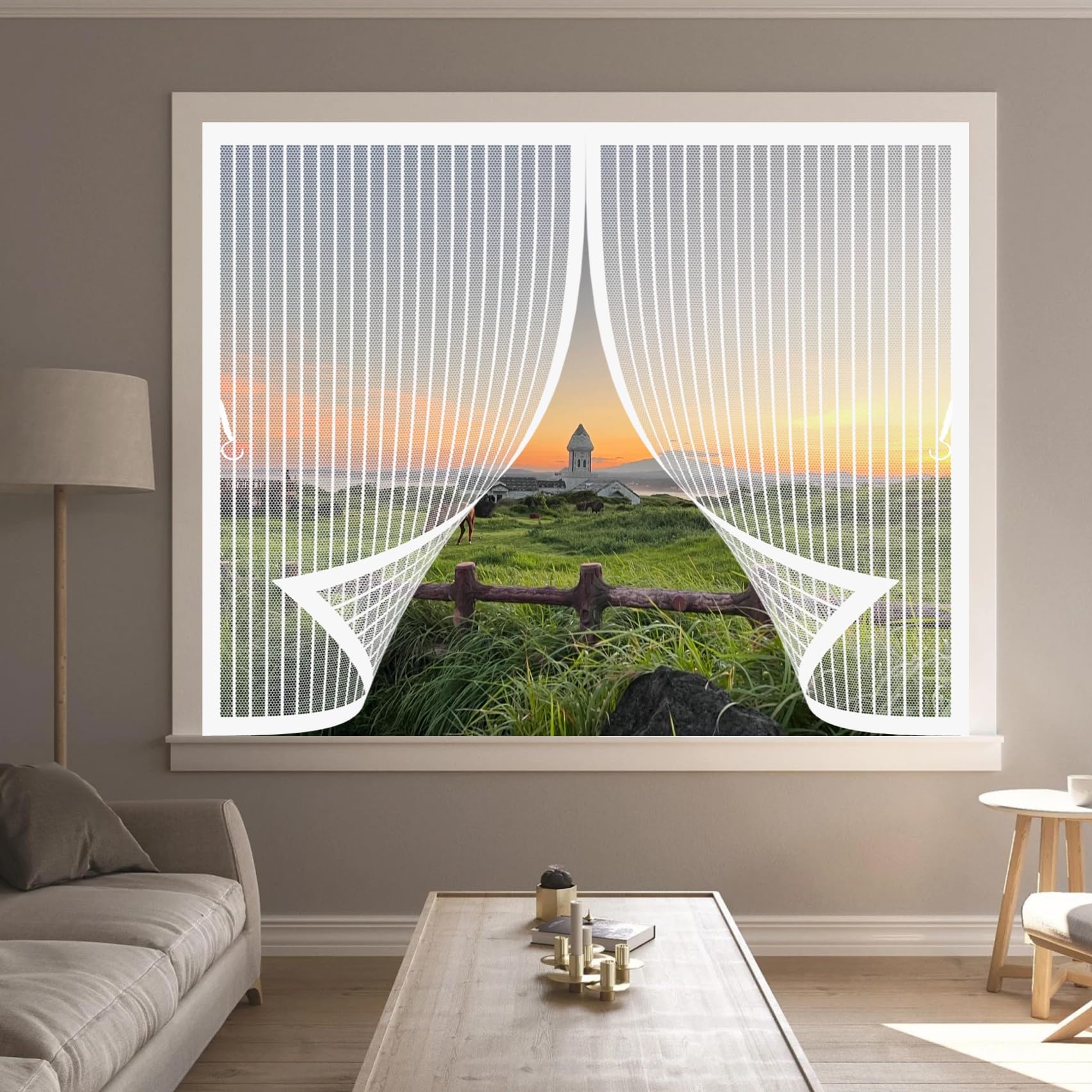 Moustiquaire 90x90 blanc pour fenêtre avec fermeture magnétique automatique