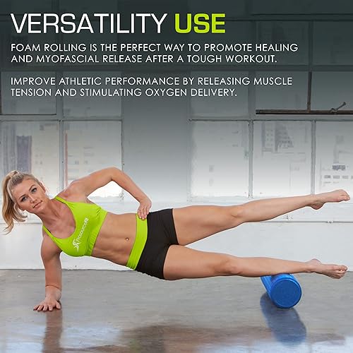 Miniatura 36 de ProsourceFit Rodillos de espuma de alta densidad largos, herramienta de masaje atlético firme de cuerpo completo para estiramiento de espalda, yoga,