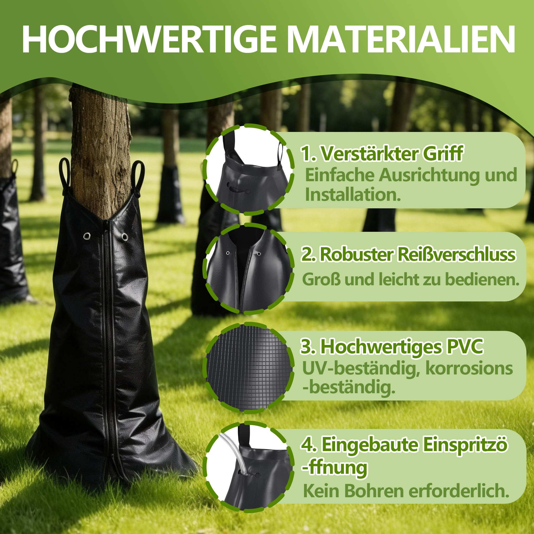 XMTECH Worek do nawadniania drzew, 75 l, czarny, odporny na promieniowanie UV, worek do nawadniania drzew i krzewów, nawadnianie kroplowe 6-8 godzin, automatyczne nawadnianie korzeni, ogród i zieleń