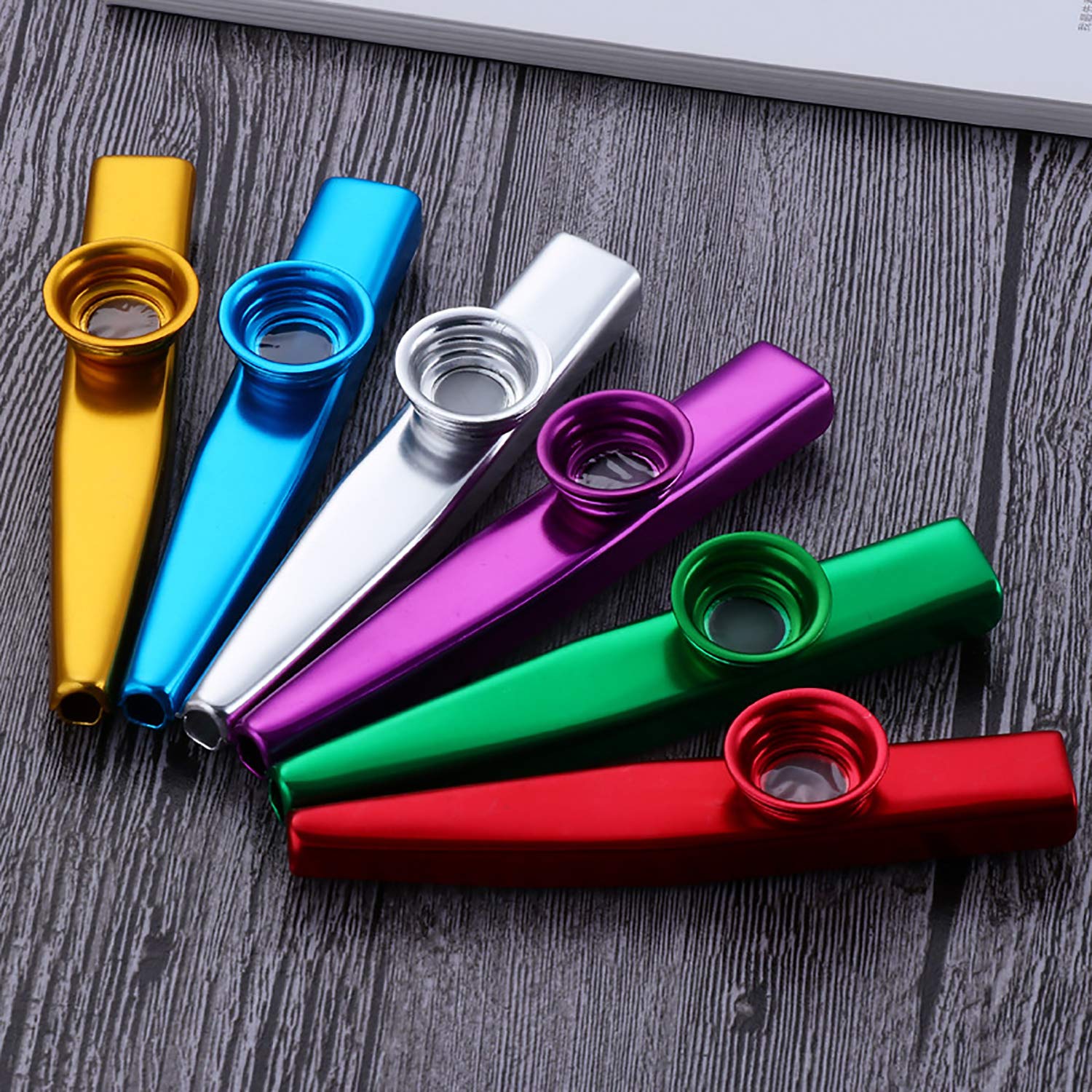 6 Peças de Instrumento Musical Kazoo, Liga de Alumínio