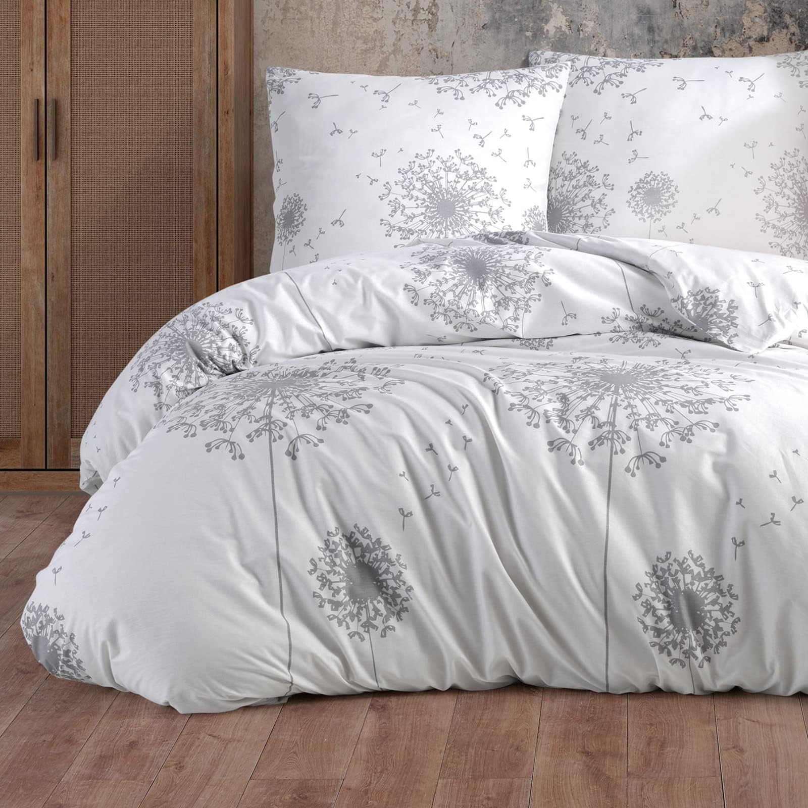 Buymax® Juegos de Sabanas Algodón, Ropa de cama de 200 x 220 cm, 100% algodón, 3 piezas, juego de ropa de cama de 200 x 220 cm con 2 fundas de almohada de 80 x 80 cm, certificado Öko-Tex Renforcé
