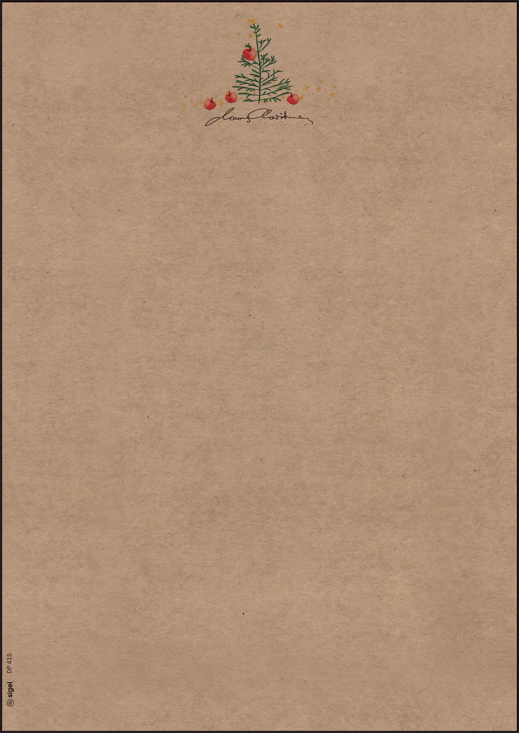 SIGEL DP415 Christmas writing paper "Christmas with apples", craft paper, 100 gsm, A4, 100 sheets, N.A