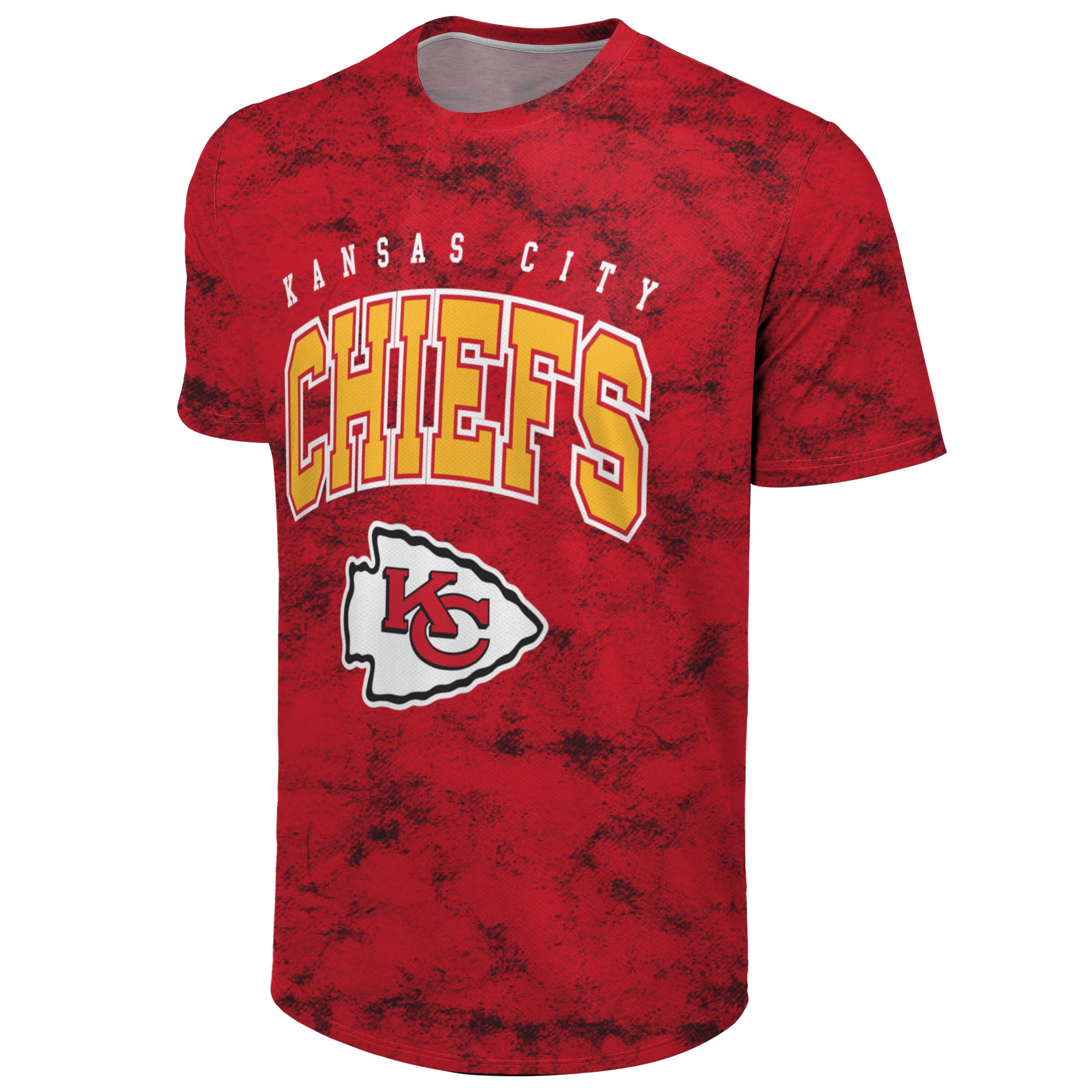 FOCO NFL Men's Officially Licensed Big Logo Wordmark Camo Performance Game Day Team Color Crewneck T-Shirt, Kansas City Chiefs - Red, L — image 1